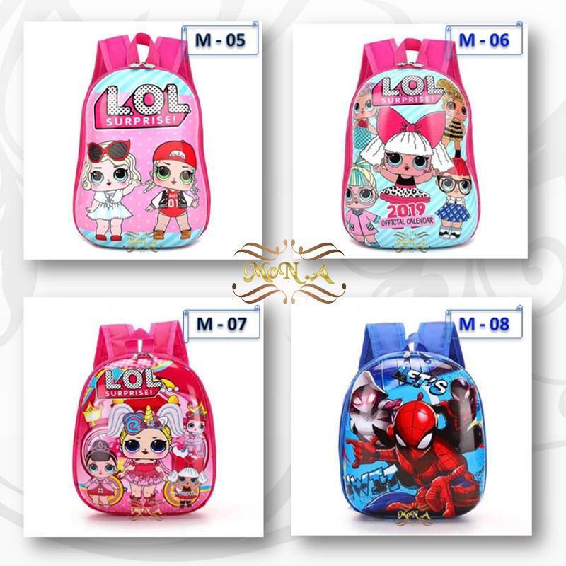 Tas Sekolah Anak Karakter lucu - Ransel Telur Sekolah Anak TK / PAUD - FREE BUBBLE !