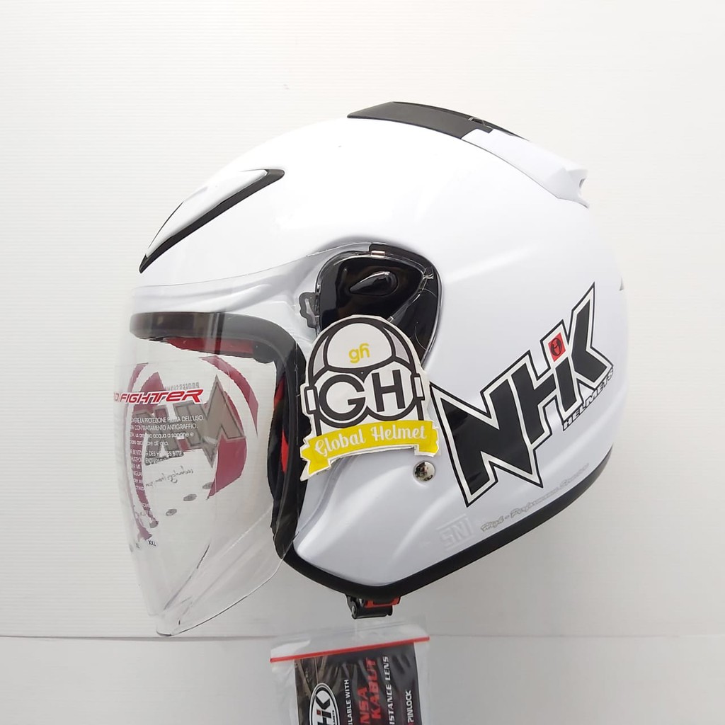 HELM HALF FACE NHK R6 NHK R-6 SOLID WHITE