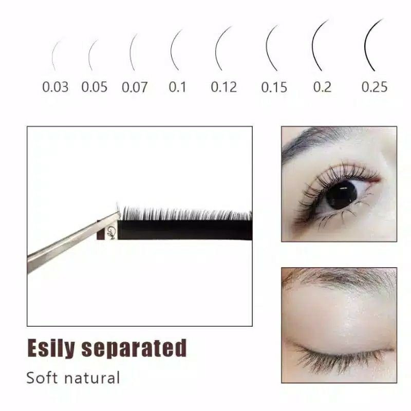 Bulu Mata Palsu Artis 12 Baris GRAFTING EYELASH 0.10C/D 8-13MM Super Halus Eyelash Extension / Tanam