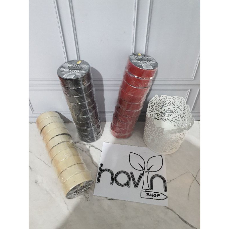 (10pc) ISOLASI LISTRIK/VINYL ELECTRICAL TAPE/ISOLASI KABEL/SELOTIP PVC