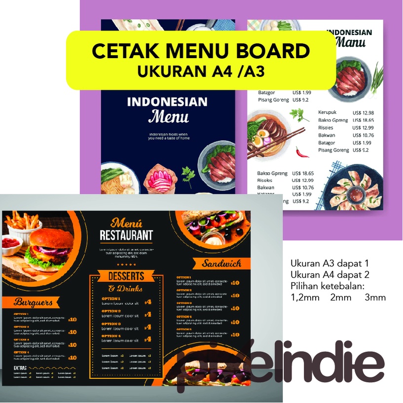

Menu Board A3/ A4