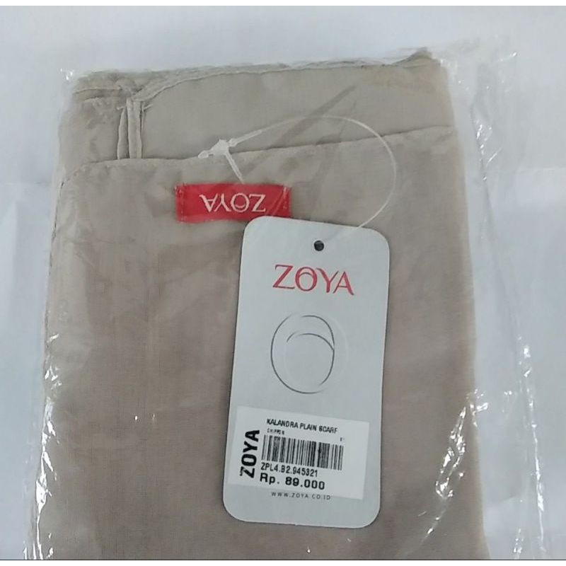 hijab zoya segi empat polos warna khaky biru benhur tosca merah coklat pramuka orange bata barcode 8