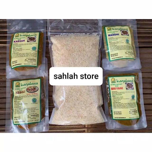 

Paket basmati 1kg dan bumbu instant alkandara