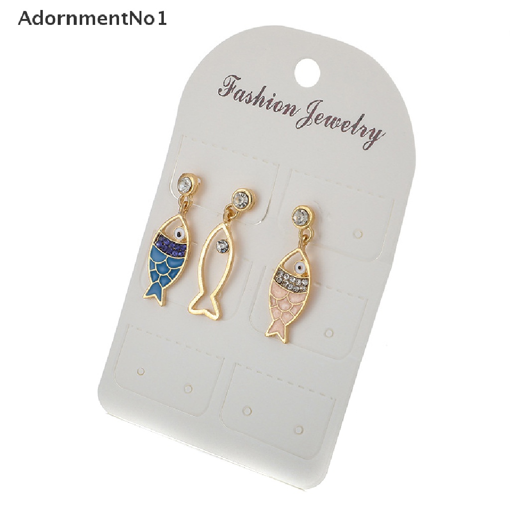 (AdornmentNo1) 3pcs / Set Anting Tusuk Gantung Desain Ikan Laut Hias Kristal Gaya Bohemian Untuk Wanita