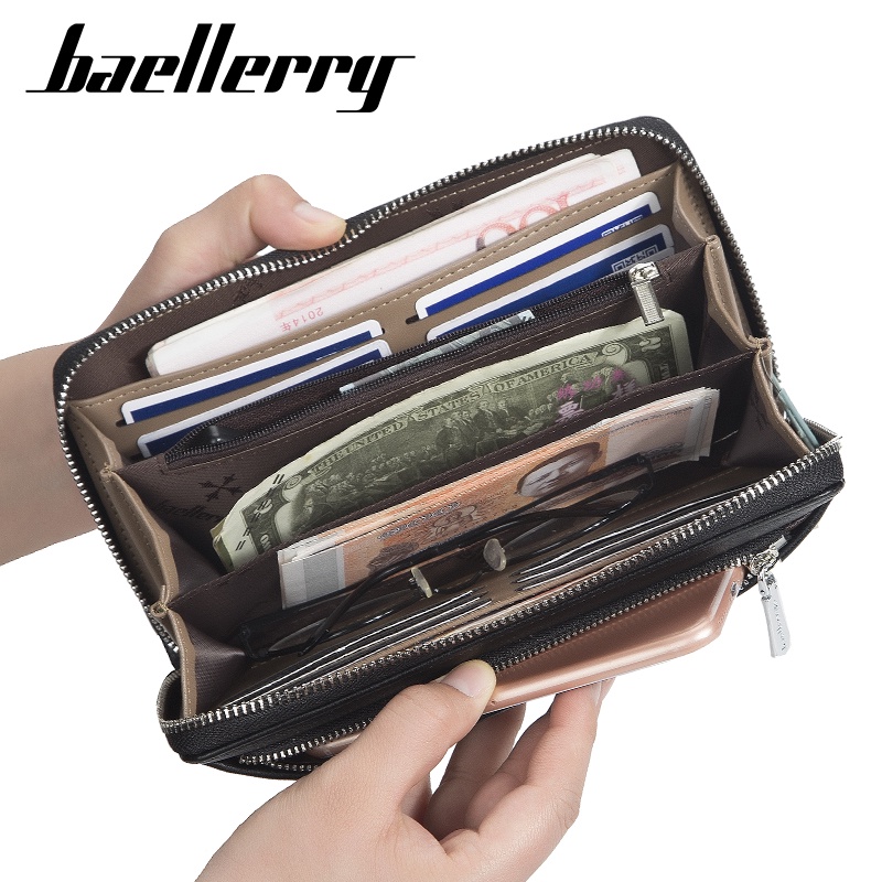BAELLERRY S1081 Dompet Pria Wanita Panjang Bahan Kulit PU Leather Premium WATCHKITE BAEOS-2
