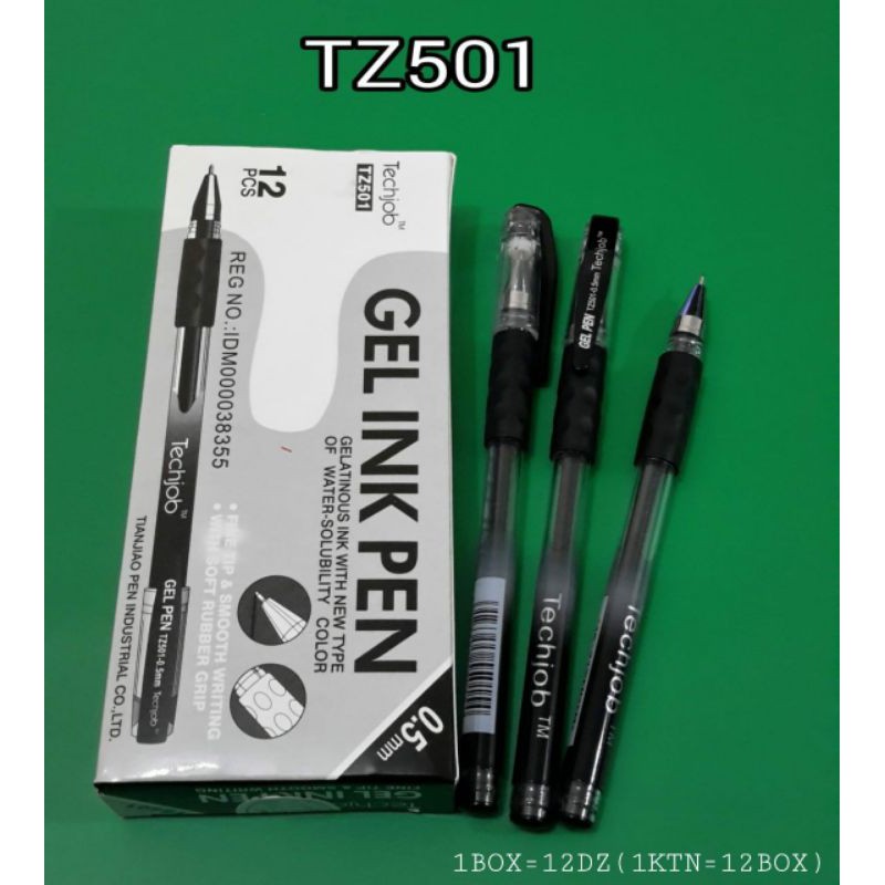 

Gel ink pen techjob Tz-501/ EV-812(DAPAT 12PC) Hitam dan Biru