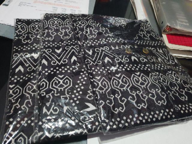 Distro Batik Hrb026 Kenongo Kemeja Htm Pende Pekalongan Zigzag M L Xl Sogan Tulis Halus Kemeja Batik
