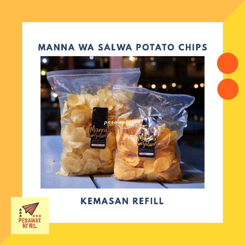 

Salted Egg Potato Chips : Keripik Kentang Manna Wa Salwa