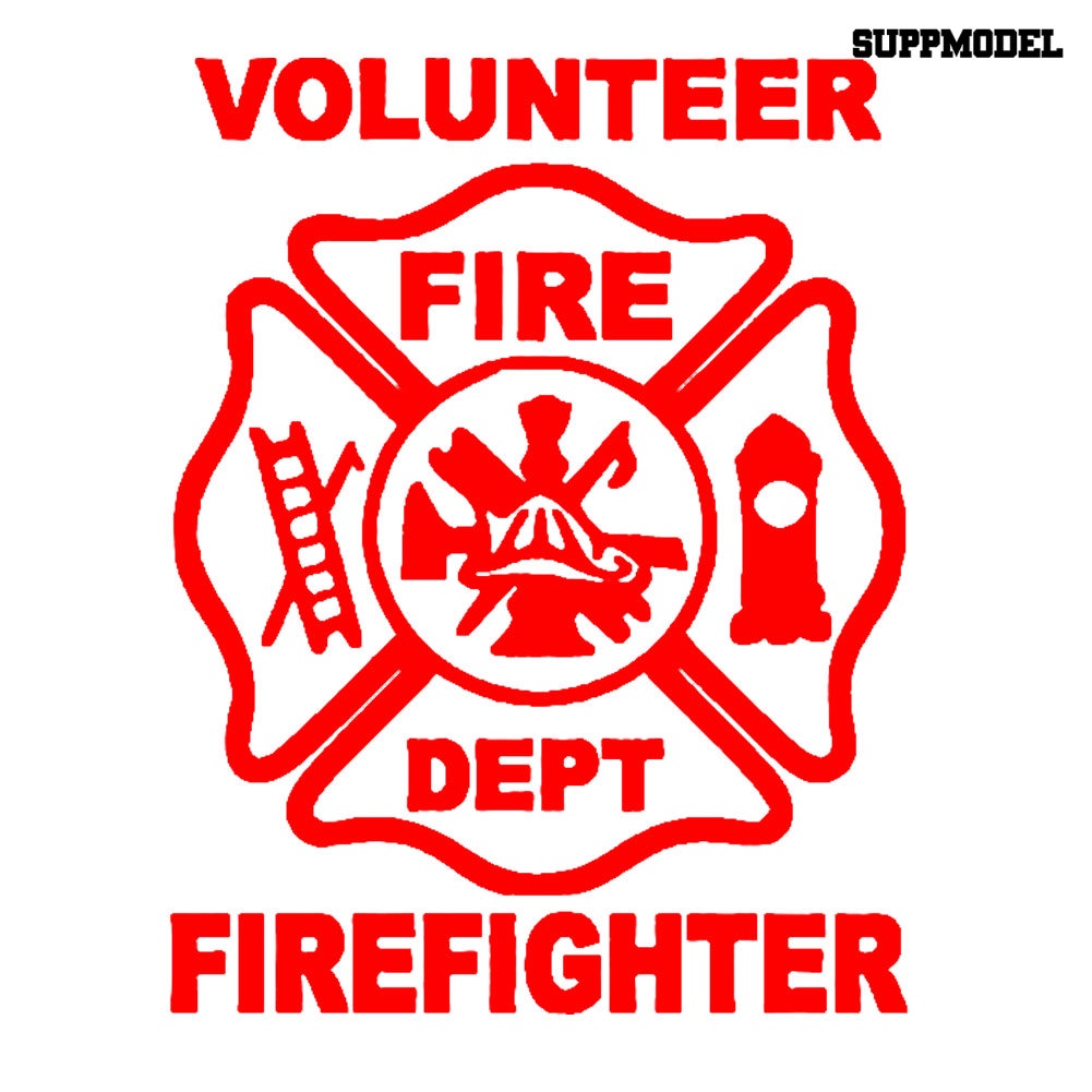 Sticker Decal Reflektor Dekorasi Bodykaca Jendela Mobil Motif Tulisan Volunteer Pemadam Kebakaran