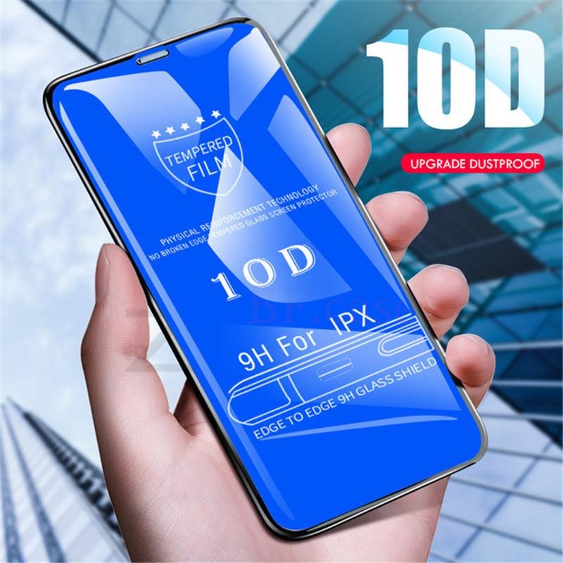 Pelindung Layar Tempered Glass 10D HD Untuk Iphone 14 13 12 11 Pro Max X XR XSMAX 6 7 8 Plus