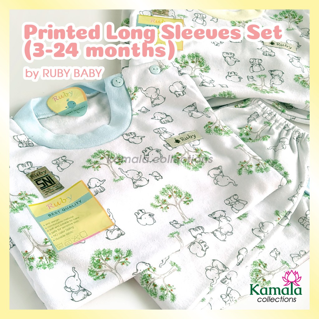 Baju Bayi - RUBY BABY - Setelan Tangan & Celana Panjang Motif Elephant