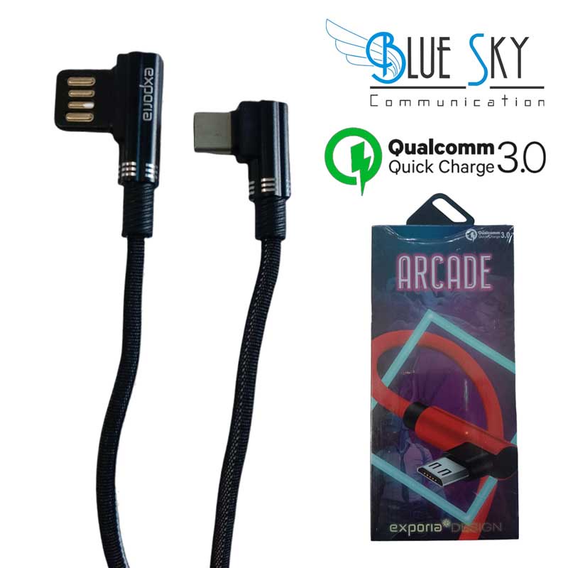 KABEL USB EXPORIA ARCADE TYPE C QUALCOMM 3.0 MODEL L GAME GAMING FAST CHARGING