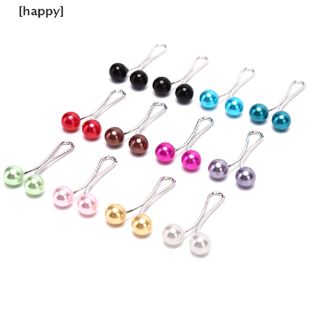 12pcs Bros Pin Aksen Mutiara Untuk Scarf Hijab Wanita Muslim