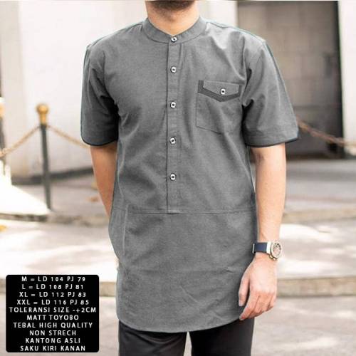 Koko Pria Dewasa Lengan Pendek Koko Kurta Hatta Atasan Muslim Gamis Pria