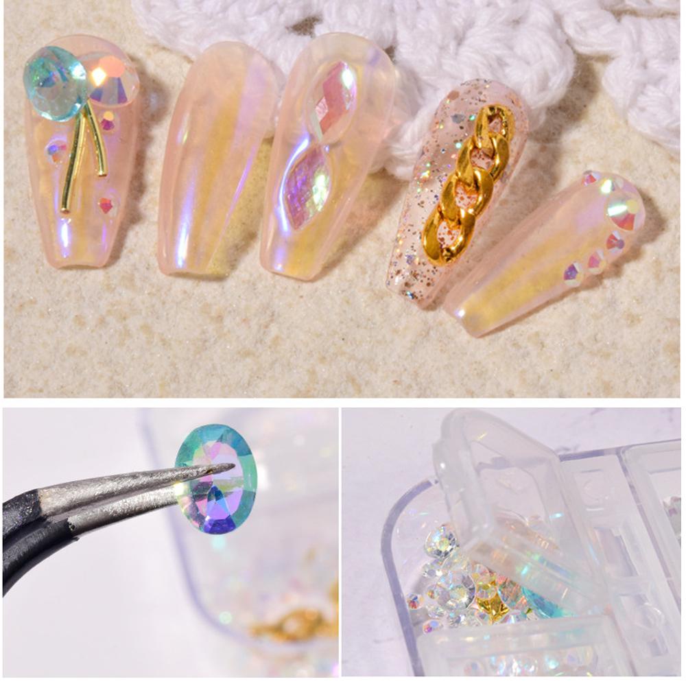 AUGUSTINA Agustina DIY Dekorasi Nail Art 12kisi Symphony Pearl Colorful Sparkly Shaped Rivets Shiny Nail Rhinestones