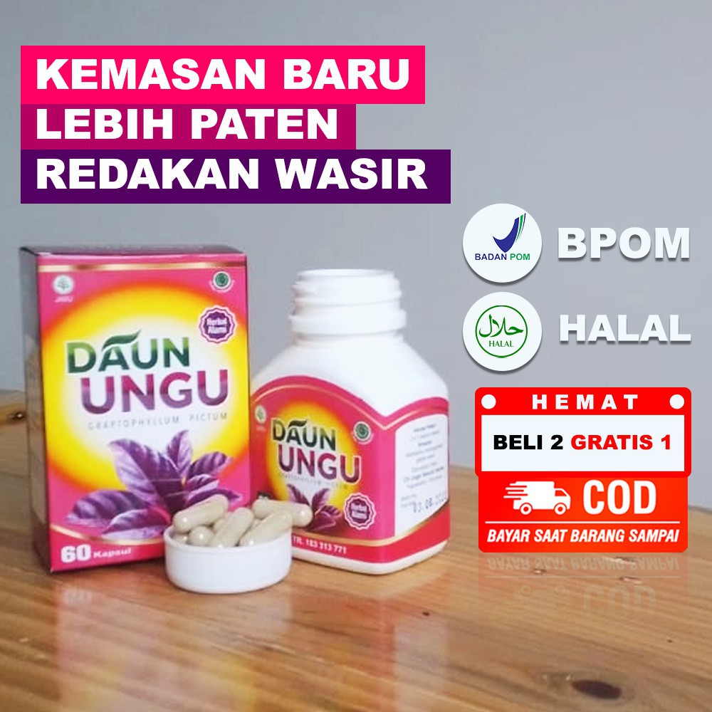 [ORIGINAL] KAPSUL DAUN UNGU PREMIUM SUPLEMEN HERBAL ATASI AMBIEN DAN WASIR