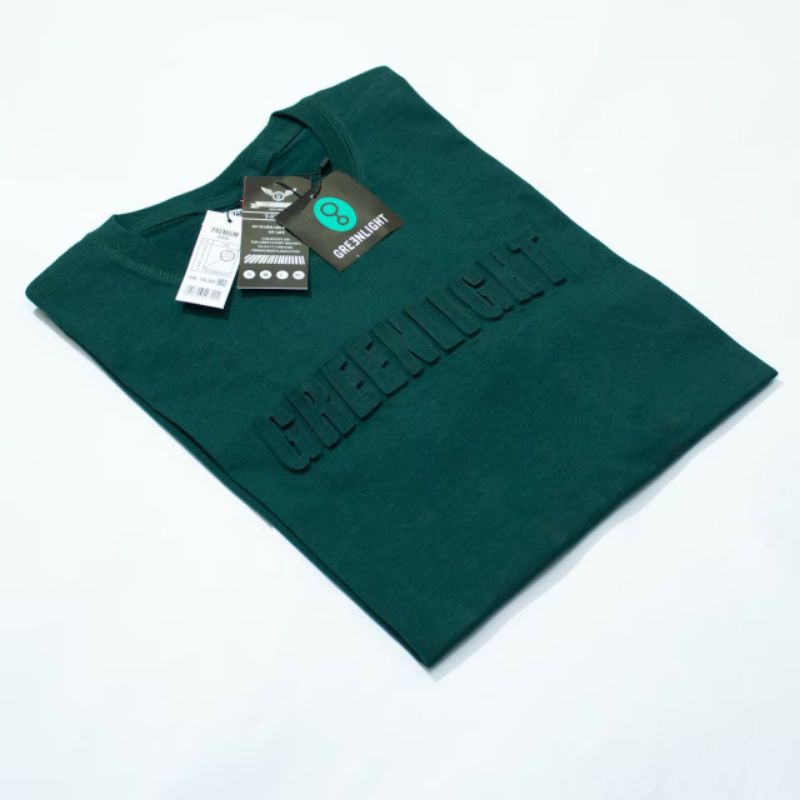 Kaos tshirt greenlight logo timbul embous original catton m.l.xl