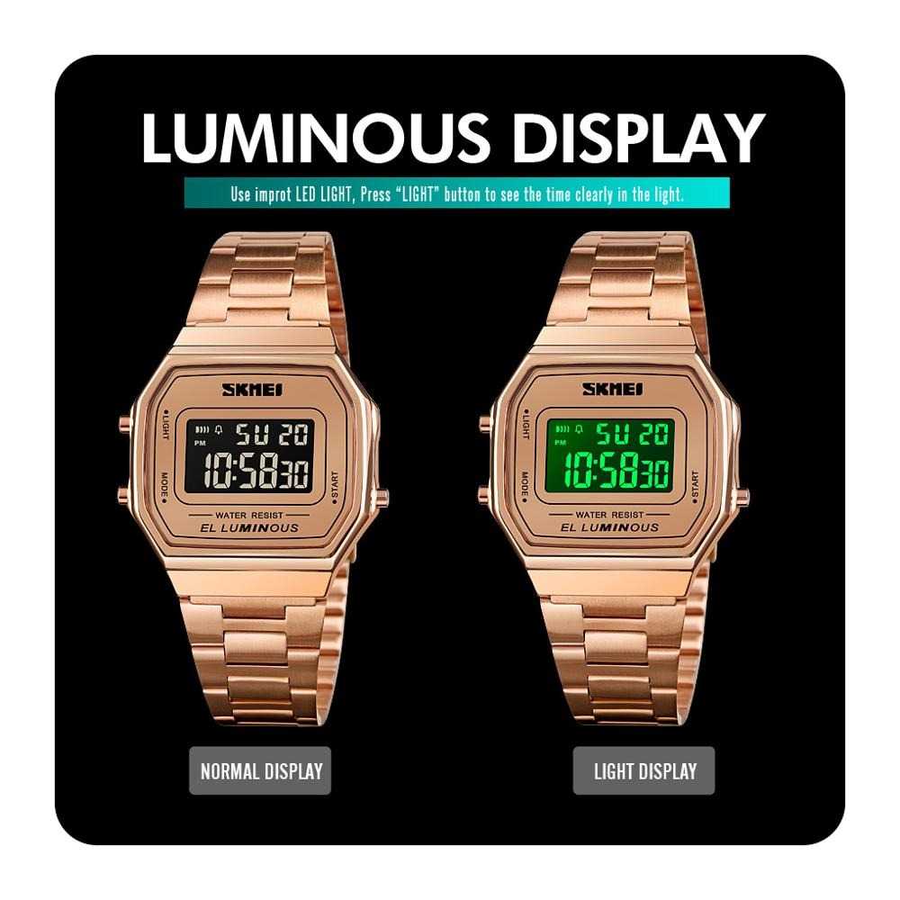 Jam Tangan Pria Digital Stainless Original SKMEI DG1647 Silver-4