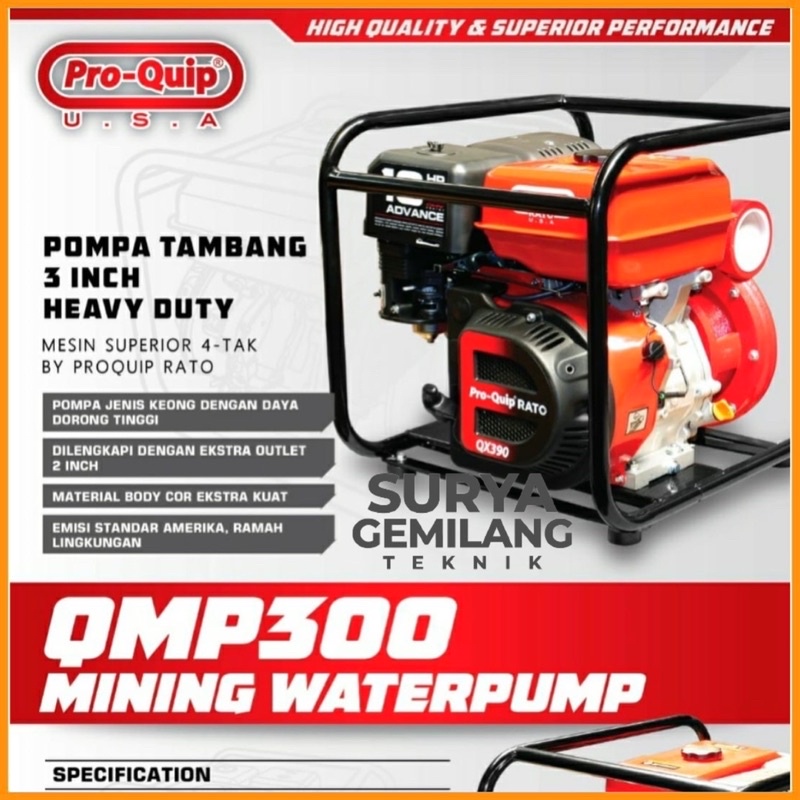 Pompa Tambang 3 Inchi Heavy Duty Proquip QMP300 Mining Water Pump