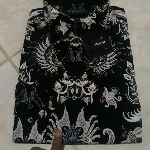 Alisan Slimfit Corak Banyak Warna Tangan Panjang - Kemeja Pria