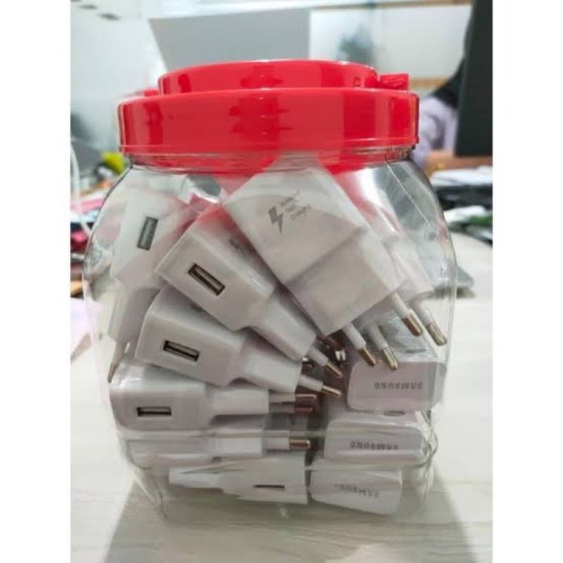 Travel Adaptor / Batok Samsung S10+ ORI 100% Putih dan Hitam 3A Fast charging / 1toples isi 30pcs