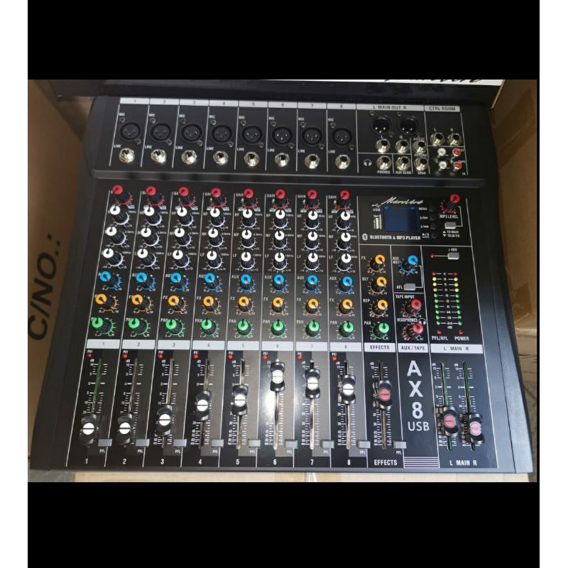 MIXER AUDIO MICROVERB AX8N/AX 8N ( 8CHANNEL FULL )USB-MP3-BLUETOOTH