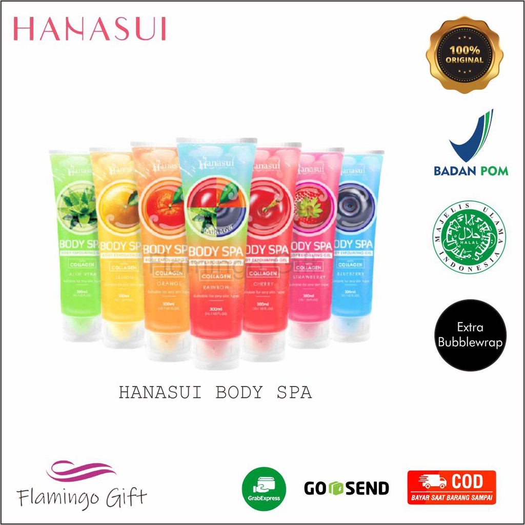 HANASUI Body Spa Exfoliating Gel with Collagen 300ml ( Gel Perontok Daki )