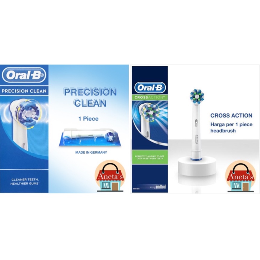Oral B Precision Clean / Cross Action Toothbrush Replacement Head / Refill Kepala Sikat Gigi Elektri