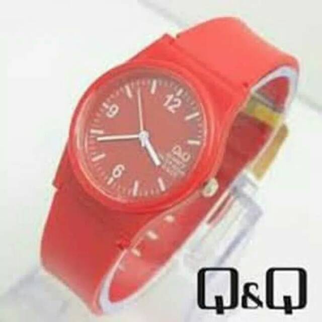 (Terima cod)Jam Tangan Wanita Q&amp;Q Jelly Warna Strap Rubber(Dikirim Dari Jakarta)