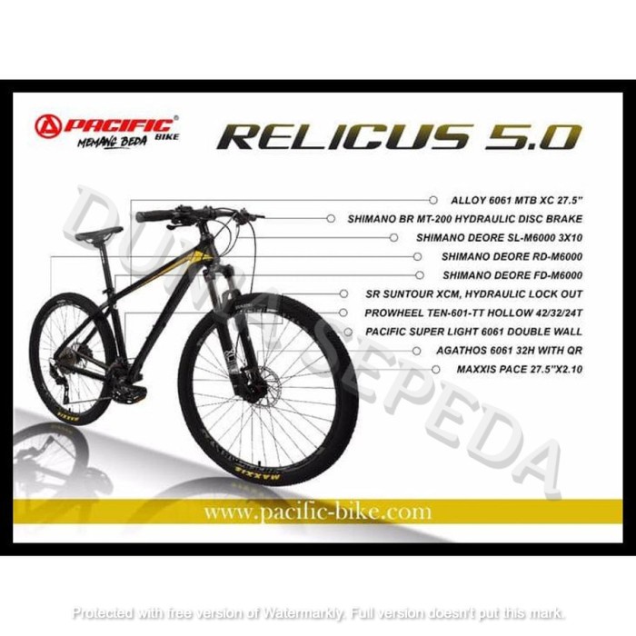 SEPEDA GUNUNG MTB 27.5 PACIFIC RELICUS 5.0 LIMITED ORI TERMURAH