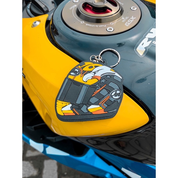 KEYCHAIN ARAI RX7X KENNY ROBERTS AMERICAN EAGLE GANTUNGAN KUNCI HELM MOTOR 3n6