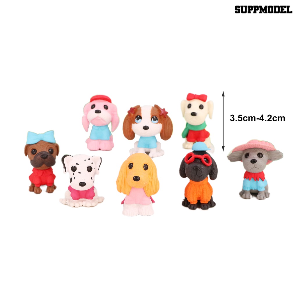 8 Pcs Miniatur Anjing Untuk Dekorasi Kue