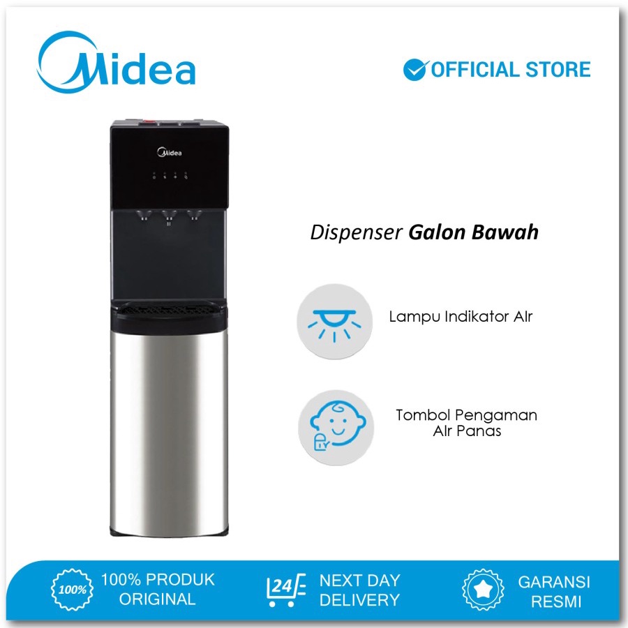 Midea YL-1567B / YL1567B Dispenser Galon Bawah Bottom Loading Compressor Cooling