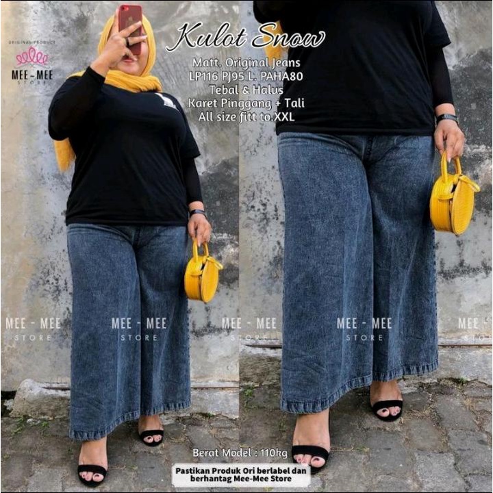 KULOT JEANS JUMBO BIGSIZE OVERSIZE BAHAN PREMIUM BB 100KG (BISA COD)