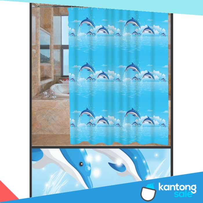 Tirai Kamar Mandi Anti Air Perlengkapan Mandi Hiasan Kamar Mandi Perlengkapan Kamar Mandi
