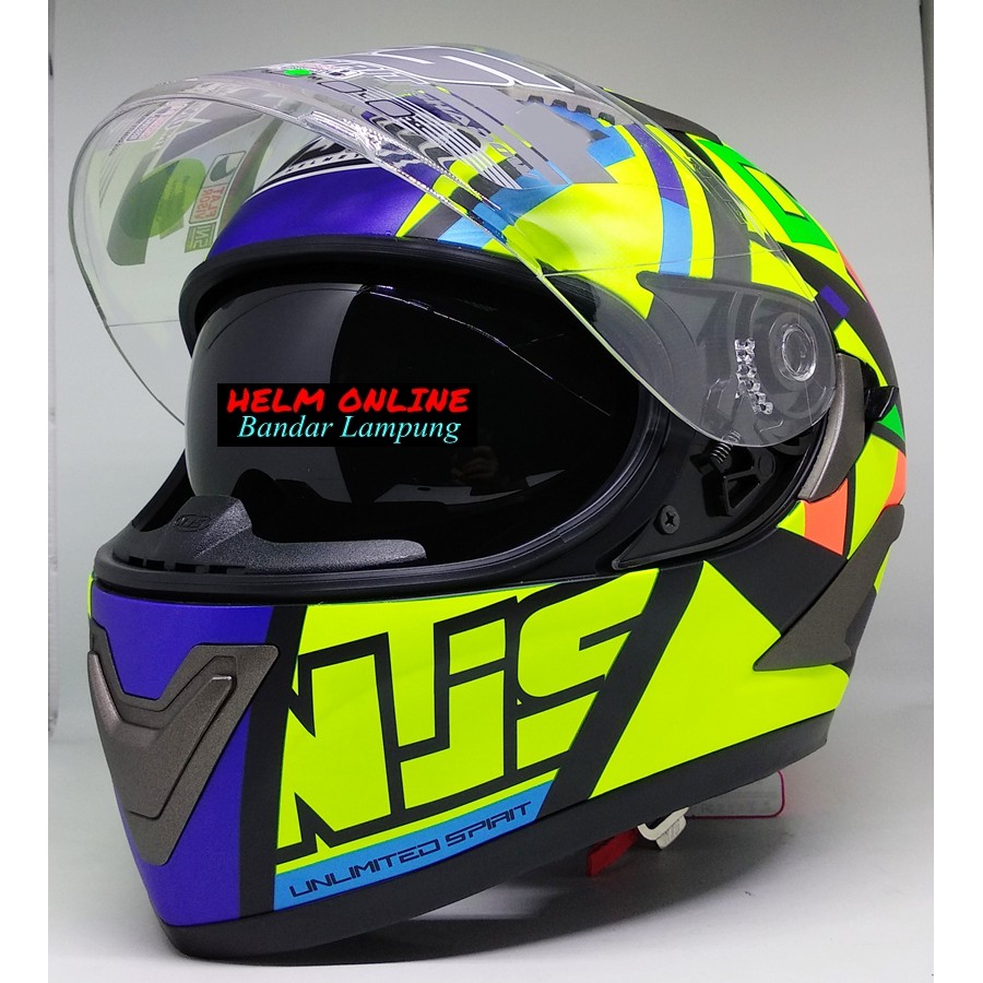 Helm Njs Shadow Full Face Flat Visor Best Seller Shopee Indonesia