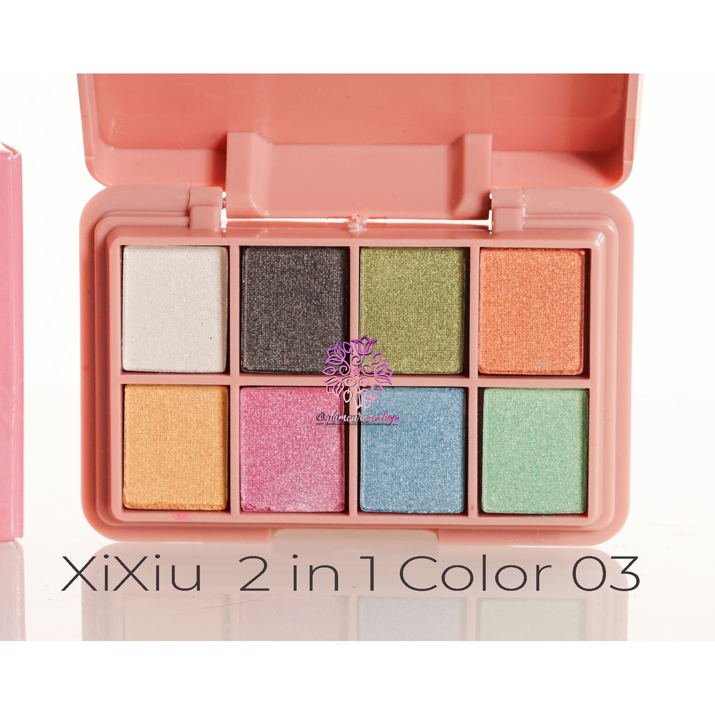 Ready Stock !! Xi Xiu 2 in 1 Eyeshadow &amp; Blushon | 8 Colors Eye Shadow &amp; 2 Colors Blush On | XIXIU