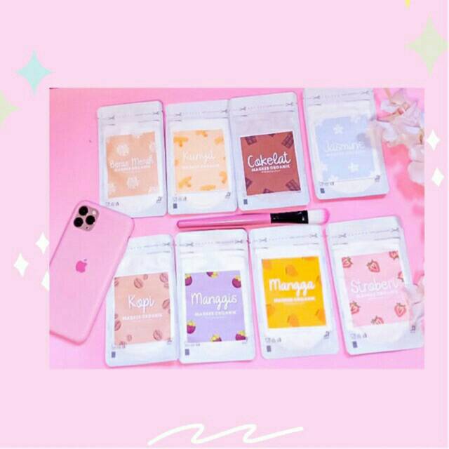 MASKER WAJAH ORGANIK 15 GRAM / MASKER ORGANIC  FACE MASK / MASKER BUBUK / MASKER WAJAH