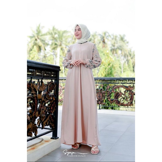 New Brian Trend Model Baju Gamis  Premium Remaja Terbaru Muslimah Kekinian(ld 100 pb 137)