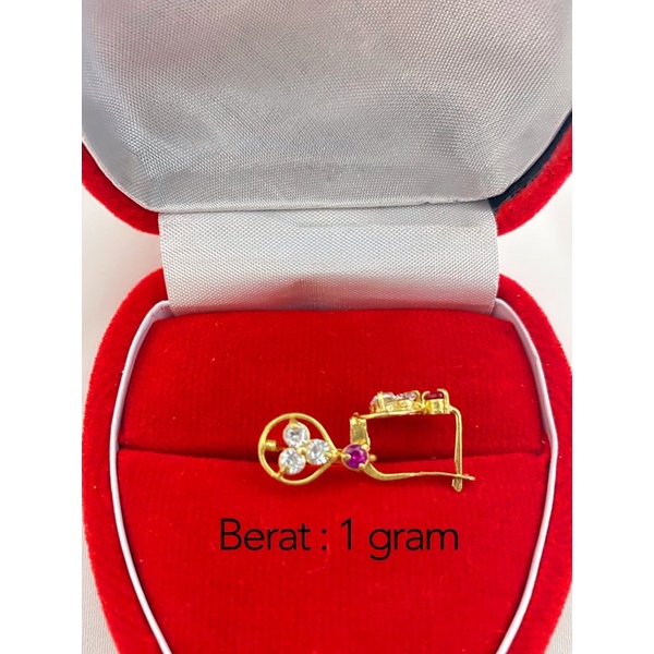 anting jepit 1gr emas muda