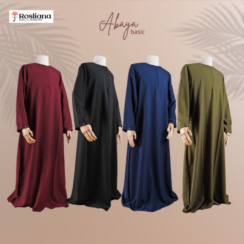 Gamis Abaya Akhwat ROSLIANA Wanita Polos Premium ROSAL