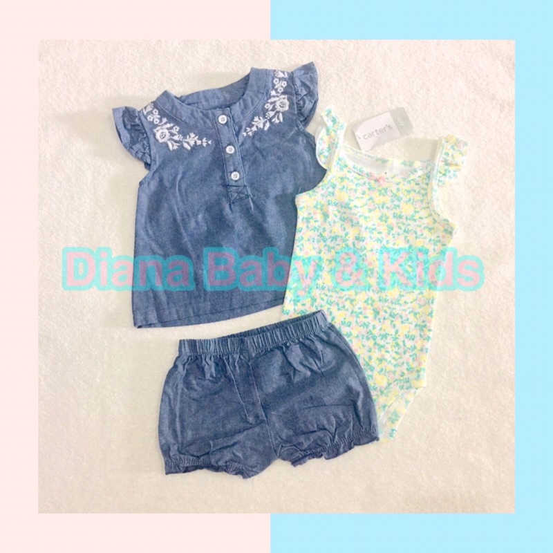 CARTER’S BABY SET ROMPER BAJU CELANA BAYI JEANS