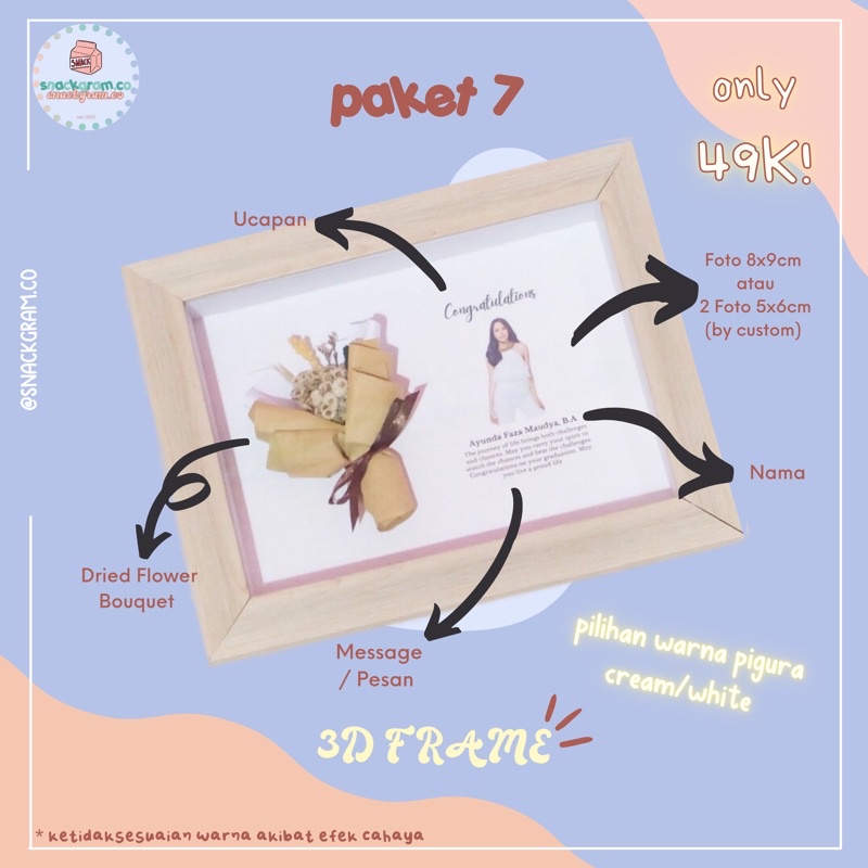 

(Paket 7) Hampers/giftbox/3D Frame wisuda, ulang tahun, anniversary, dll.
