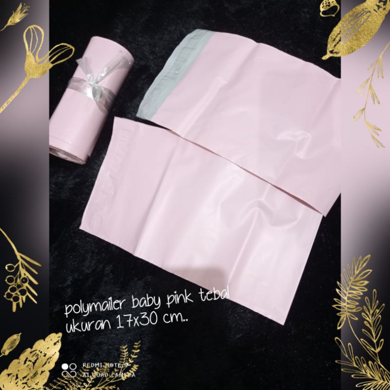 

Plastik polymailer baby pink perekat olshop uk 17x30 cm, ECER isi 10 lbr