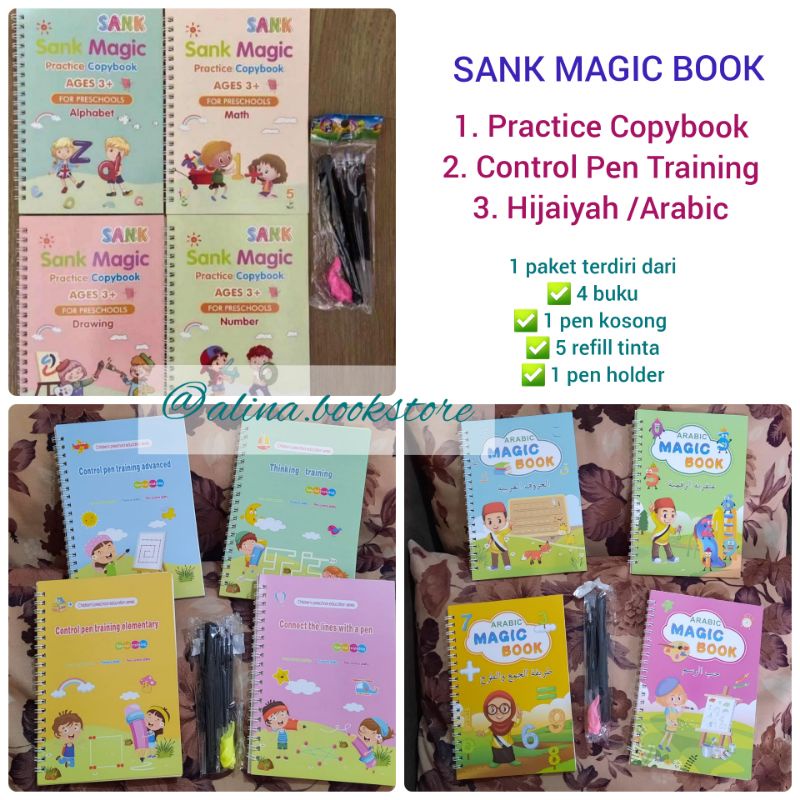 SANK MAGIC BOOK (Practice Copybook, Control Pen Training, Arabic/Hijaiyah)