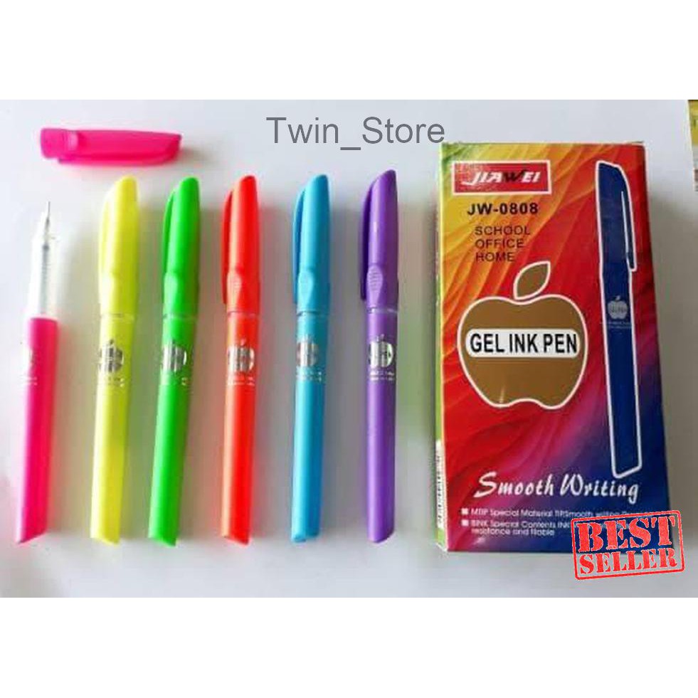 

Gel Pen Pena Jel Pulpen Hadiah Promosi 0.5MM Tipis Apple 0808 12 Pcs