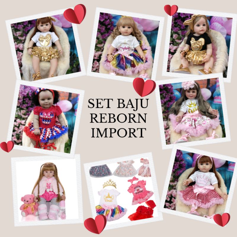 Ready no 1,17,18, 25 Set Baju Pakaian Original Reborn (Tanpa Boneka) aneka ukuran