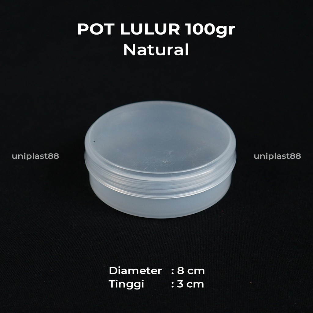 Pot Lulur 100 gr Natural Bening Kemasan Masker dan Pomade