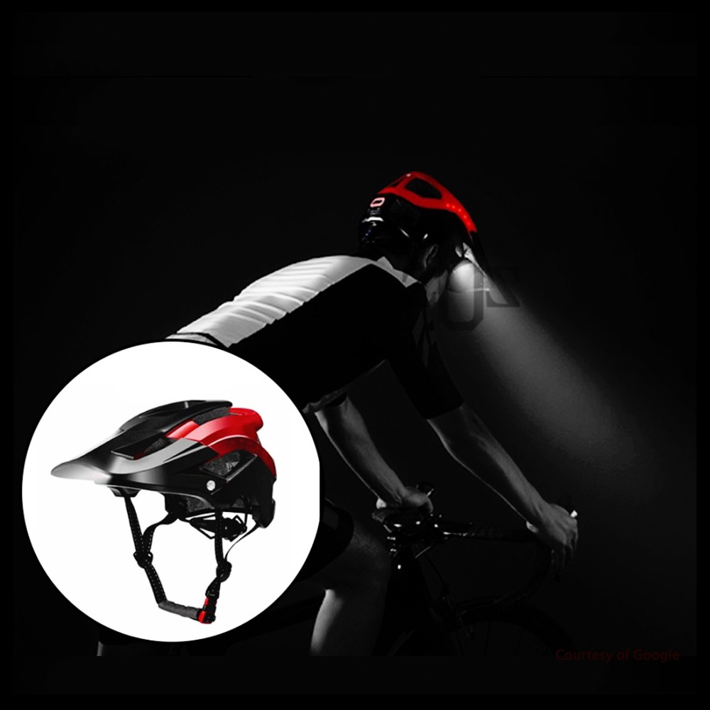 Helm Helmet Senter Flash Light Sepeda Bike Rockbros YXE009