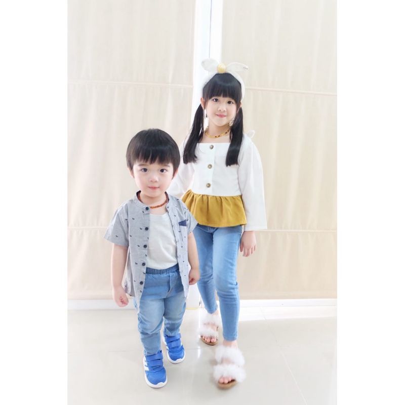 Kazel Skinny Jeans sky Blue isi 2 / Celana Panjang Anak